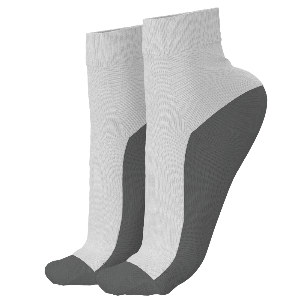 Medias Deportivas Blancas Con Planta Gris