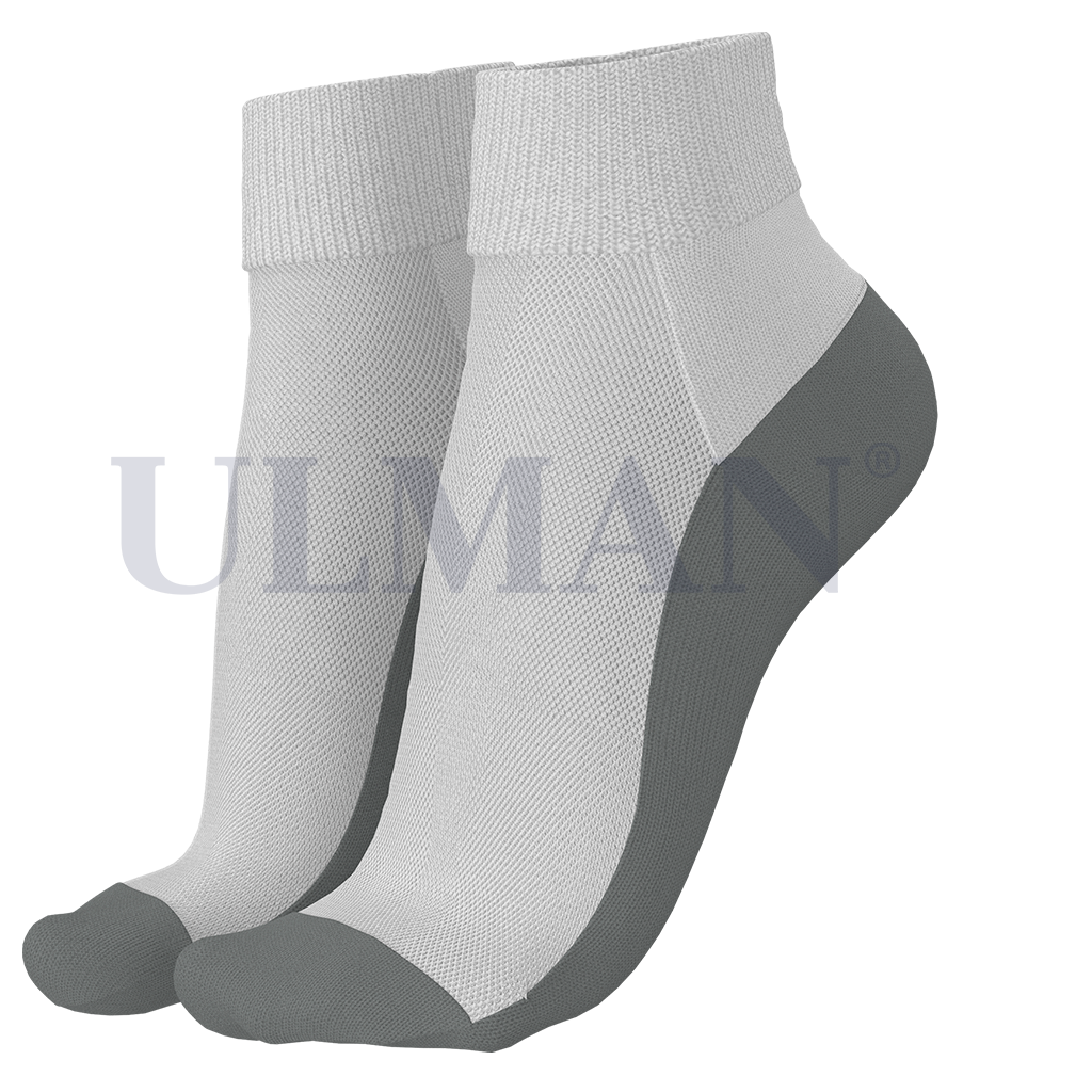 Medias Deportivas Blancas Con Planta Gris